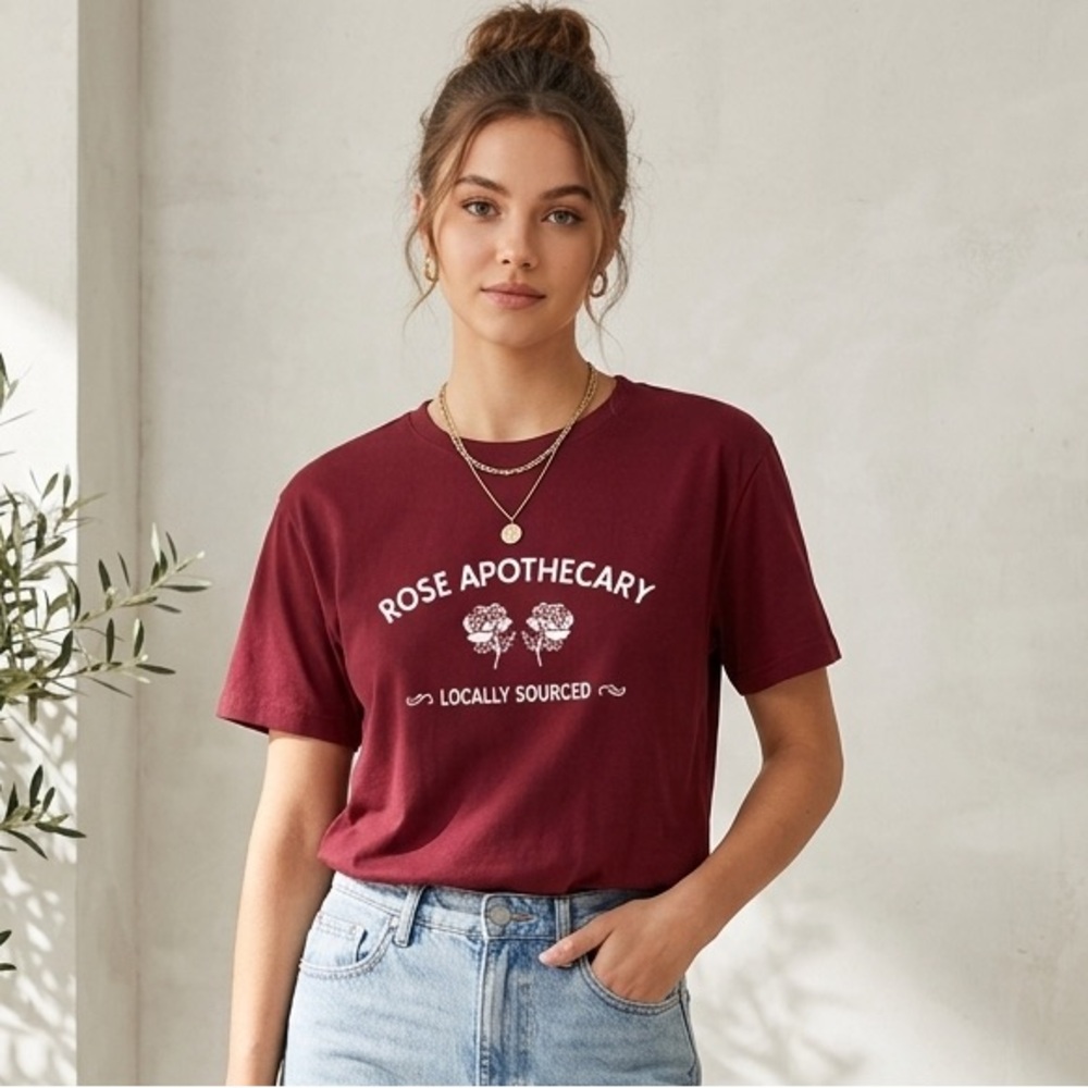 Burgundy Short Sleeve Graphic Tee